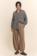 Mocha Mousse Pleated Balloon Pants