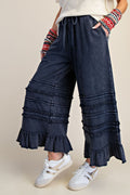Midnight Tiered Ruffled Wide Leg Pants