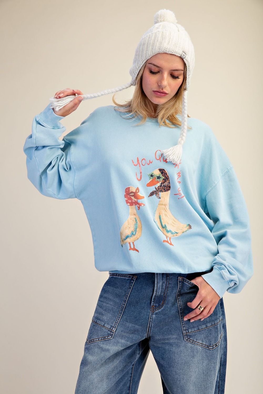 “You Quack Me Up” Baby Blue Pullover