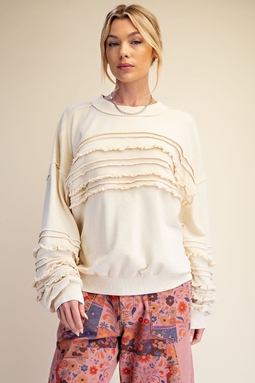 Ecru Terry Knit Tunic