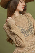 Tan Sheer Floral lace Top