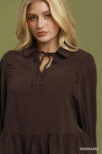 Chocolate Peplum Blouse