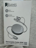 Retractable Cable (Type C+USB A To Type C+Lighting)