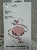 Retractable Cable (Type C+USB A To Type C+Lighting)