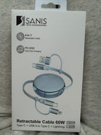 Retractable Cable (Type C+USB A To Type C+Lighting)