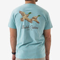 Adult SS Tee- Flying Mallard- Heather Sky Blue