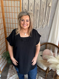 Curvy Solid Black Top
