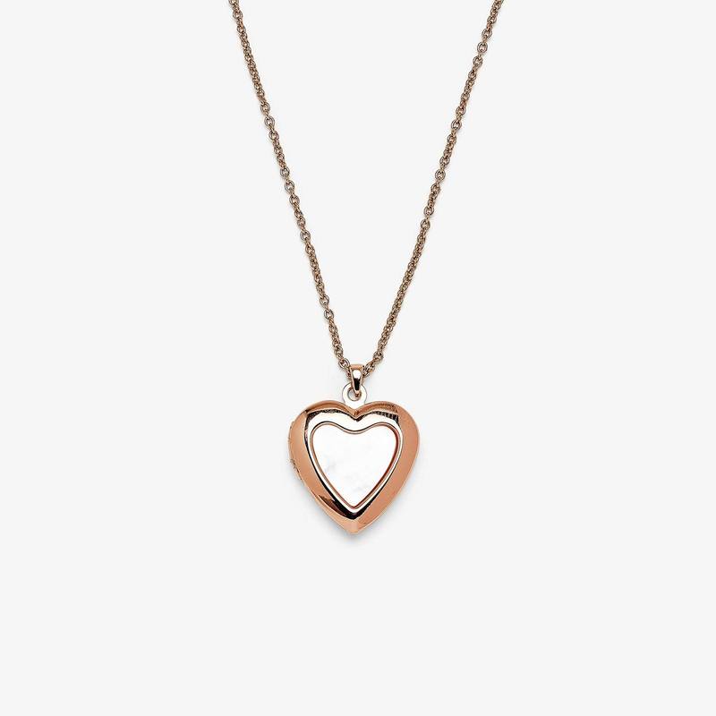 Rose Gold Stone Heart Locket - Pura Vida