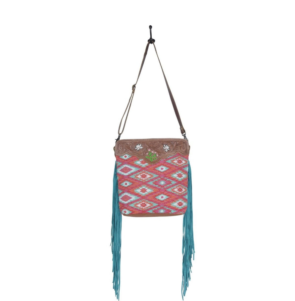 Pantone Pink Hand Tooled Bag