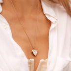 Rose Gold Stone Heart Locket - Pura Vida