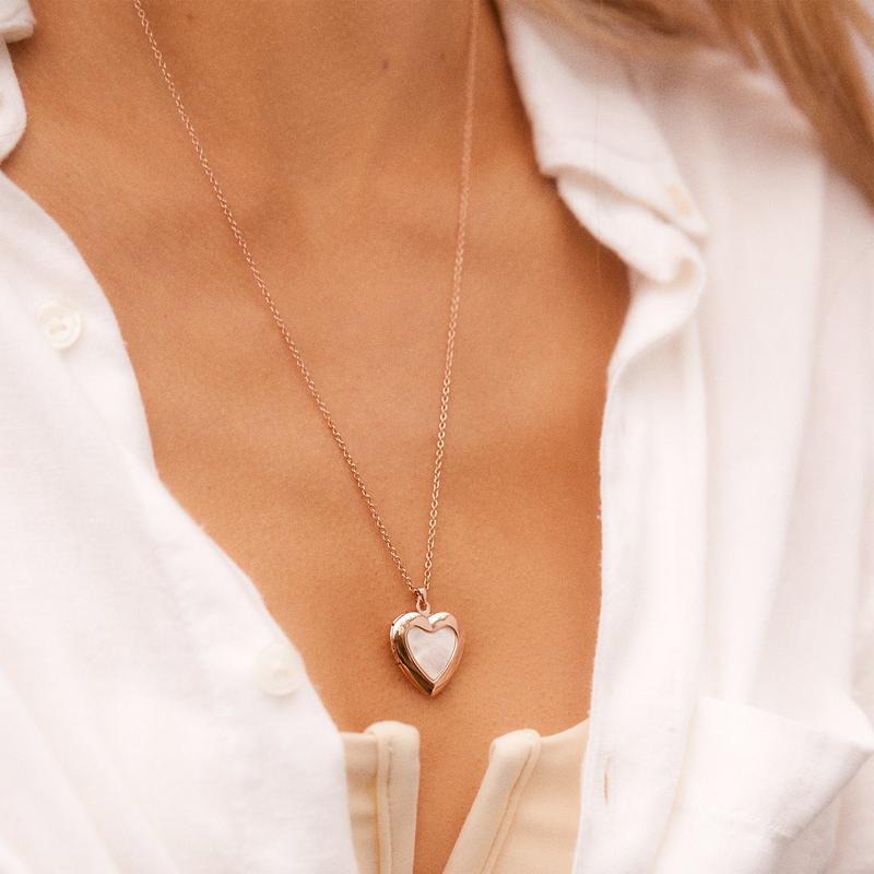Rose Gold Stone Heart Locket - Pura Vida